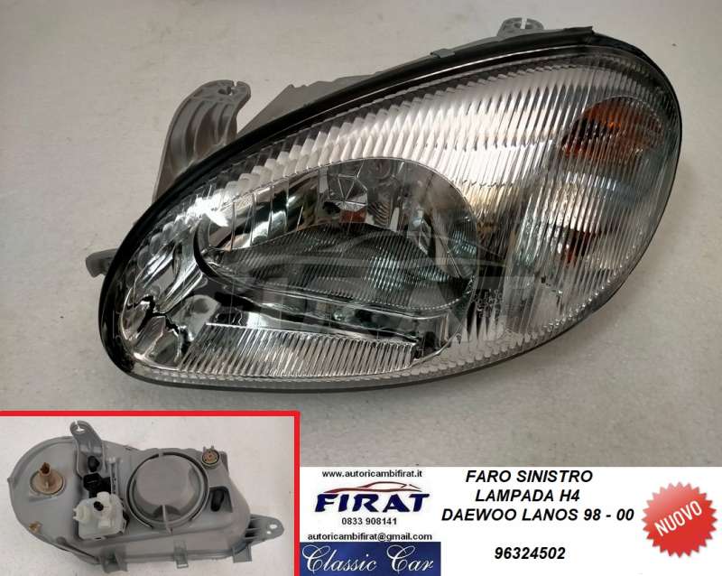 FARO DAEWOO LANOS 98 - 00 H4 SX (96324502) - Clicca l'immagine per chiudere